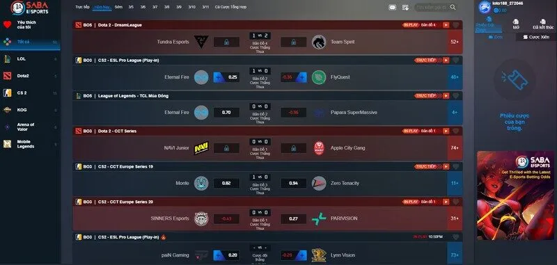 Lợi ích khi tham gia chơi game tại E sports Loto188 